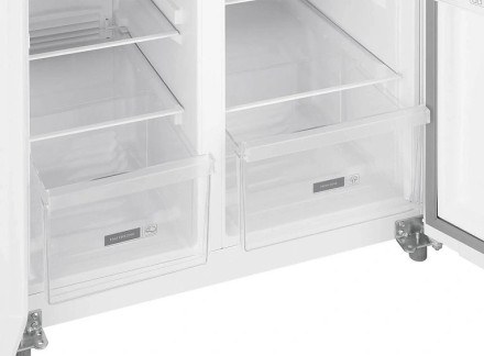 Холодильник WEISSGAUFF WSBS 500 Inverter NoFrost White Glass Холодильник WEISSGAUFF WSBS 500 Inverter NoFrost White Glass