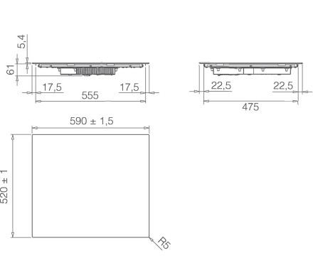 Индукционная варочная поверхность Elica PRIMIS 604 PLUS BL