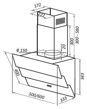 Каминная вытяжка HOMSAIR Vertical 60 белый
