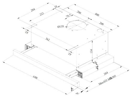 Встраиваемая вытяжка Silverline Crystal 60LB Встраиваемая вытяжка Silverline Crystal 60LB