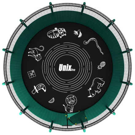 Каркасный батут Unix Line SUPREME GAME 14 ft (green)