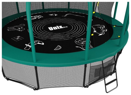Каркасный батут Unix Line SUPREME GAME 14 ft (green)
