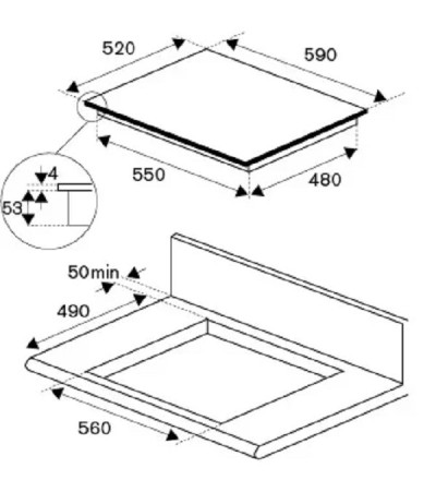 Встраиваемая индукционная варочная панель Bertazzoni P603IC1B2NEE