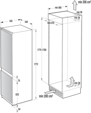 Встраиваемый холодильник Gorenje NRKI 418 FA 0 Встраиваемый холодильник Gorenje NRKI 418 FA 0