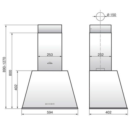 Каминная вытяжка Elikor Гамма 60П-650-Э3Д кремовый/бронзовый