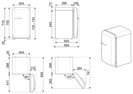 Холодильник smeg FAB5RRD3