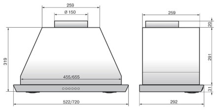 Встраиваемая вытяжка ELIKOR Врезной блок S4 700 эп 72 нержавейка Встраиваемая вытяжка ELIKOR Врезной блок S4 700 эп 72 нержавейка