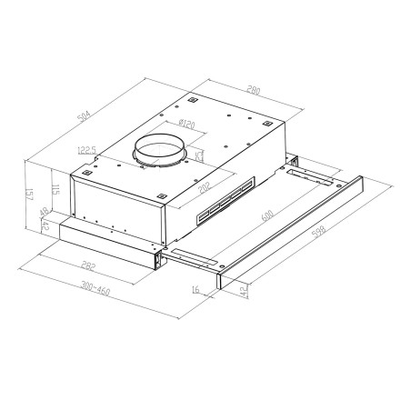 Вытяжка Meferi SLIDEBOX60BK LIGHT