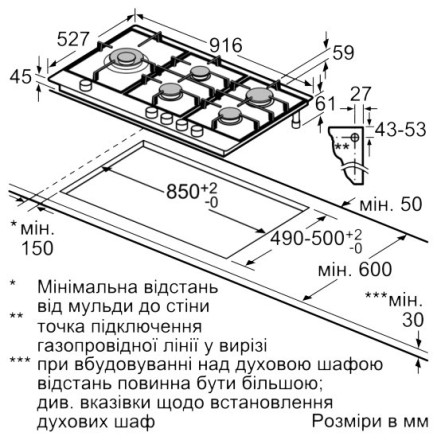 Газовая варочная панель Bosch PRS9A6D70 Газовая варочная панель Bosch PRS9A6D70