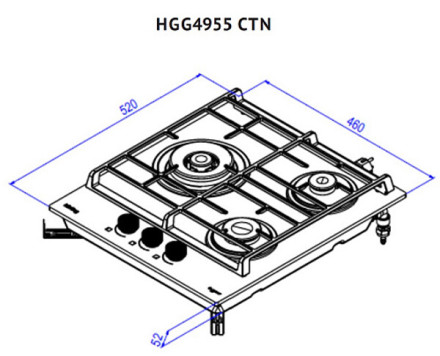 Встраиваемая газовая варочная панель Korting HGG 4955 CTN