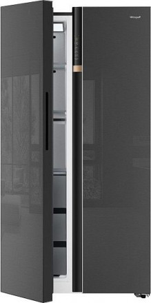 Холодильник WEISSGAUFF WSBS 590 NoFrost Inverter Premium Inox Glass