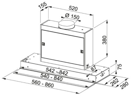 Встраиваемая вытяжка FRANKE FMPOS 608 BI X