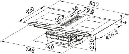 Индукционная варочная панель со встроенной вытяжкой Franke FMA 8391R HI Индукционная варочная панель со встроенной вытяжкой Franke FMA 8391R HI
