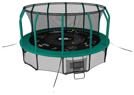 Каркасный батут Unix Line SUPREME GAME 12 ft (green)