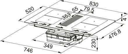Индукционная варочная панель со встроенной вытяжкой Franke FMY 8391R HI Индукционная варочная панель со встроенной вытяжкой Franke FMY 8391R HI