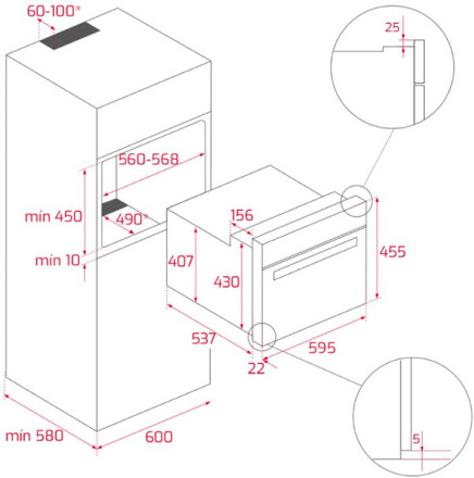 Встраиваемый электрический духовой шкаф Teka HLC 840 BLACK-SS 41531020